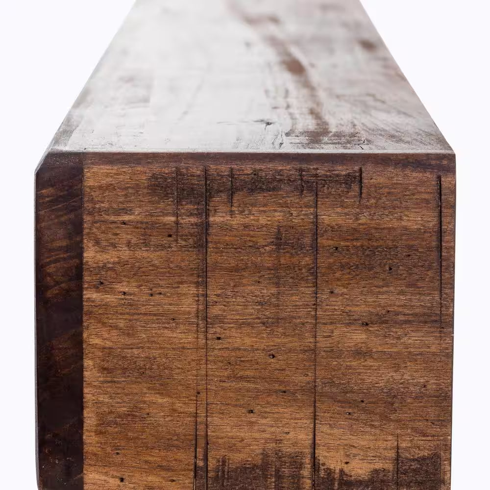 36 In. W X 5.5 In. H X 6.25 In. D Aged Oak Rustic Fireplace Cap-Shelf Mantel