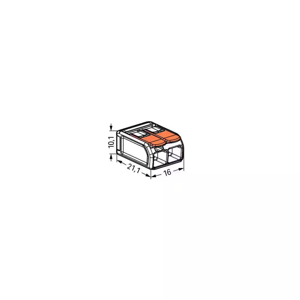 221-612 Lever Nuts 10 AWG 2 Wire Conductor Wire Connectors, 10-20 AWG (10-Piece Bag)