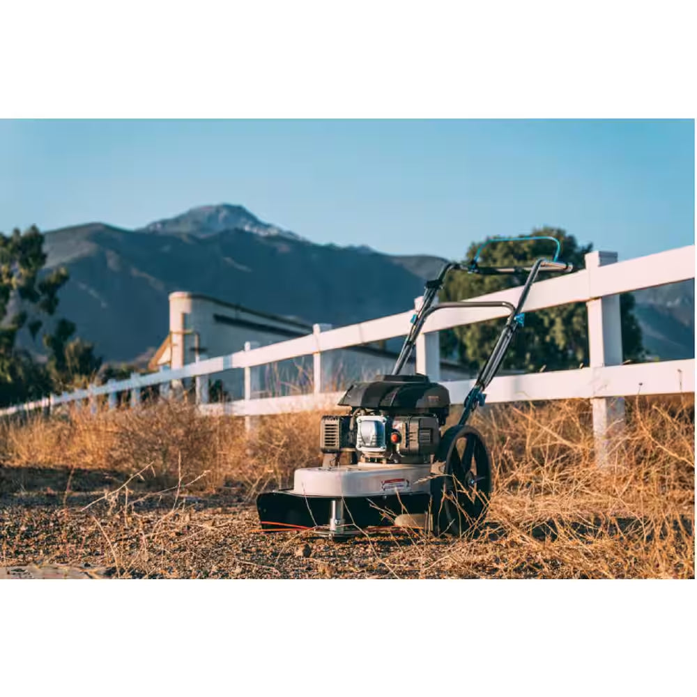 22 In. 173Cc Gas Recoil Start Walk-Behind Push Field String Trimmer Mower with Adjustable Trimmer Head