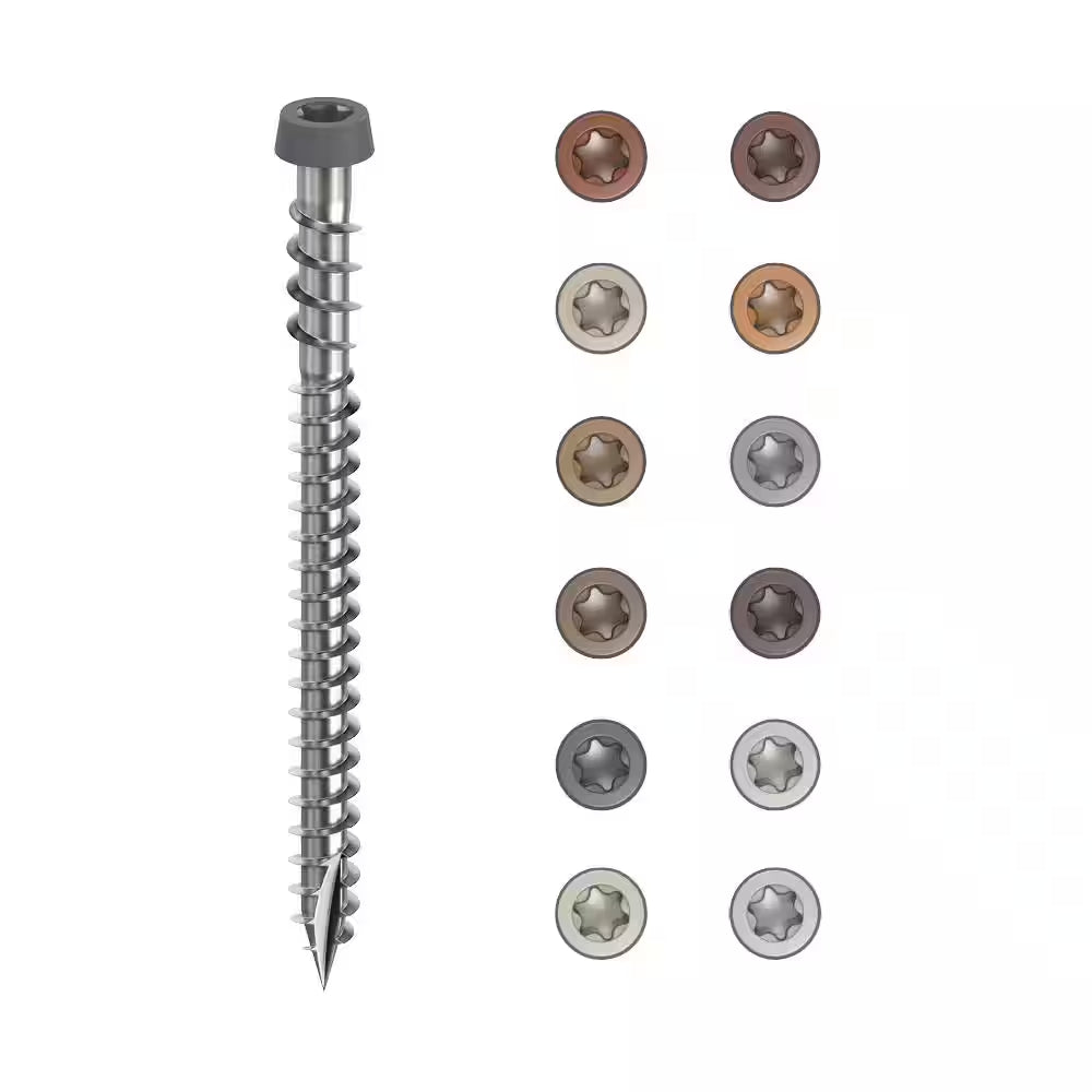 #10 2-1/2 In. 316 Stainless Steel Star Drive Dark Gray Composite Deck Screws (350-Count)