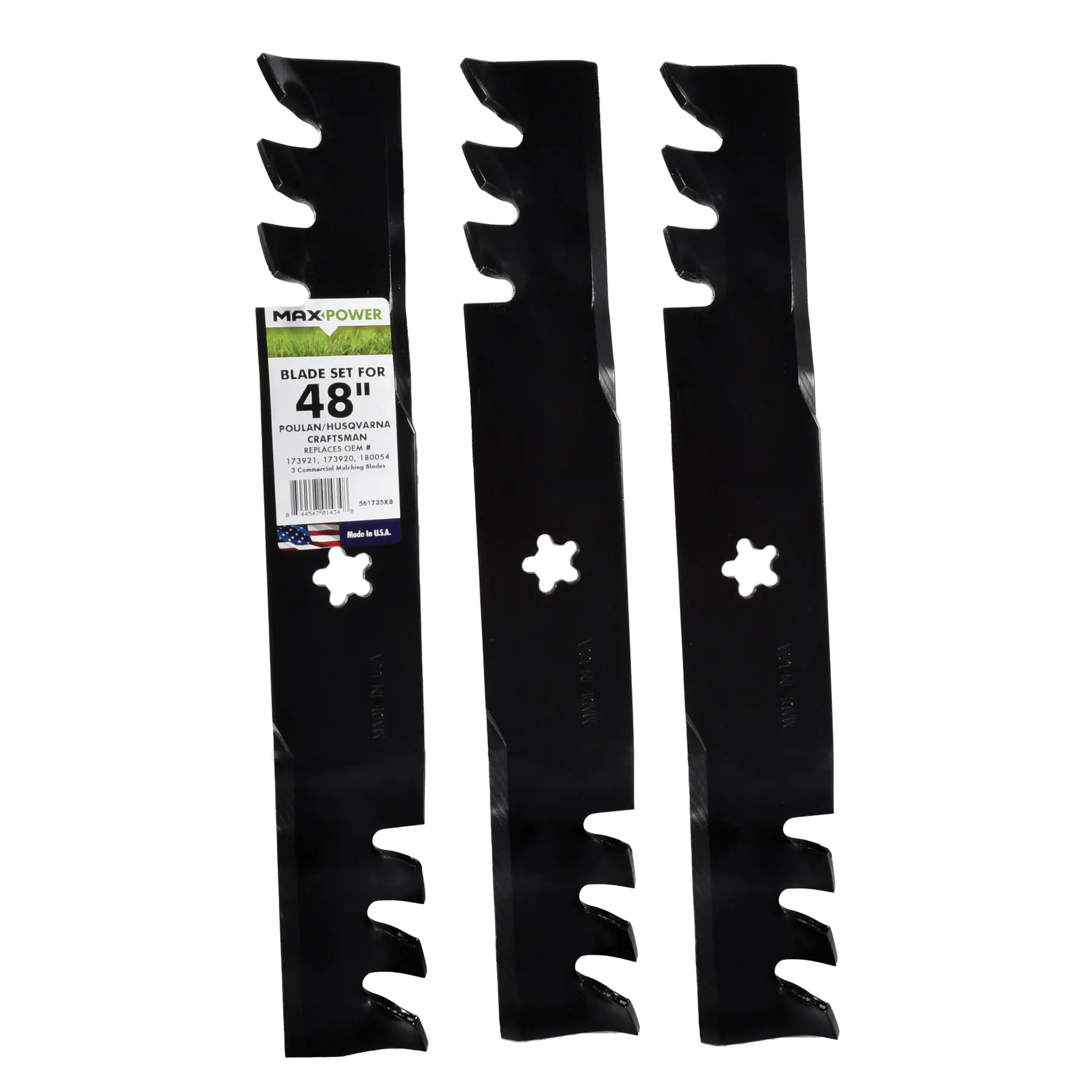 48-In Deck Mulching Mower Blade for Riding Lawn 3 -Pack 173921, 532173921, 532 17 39-21