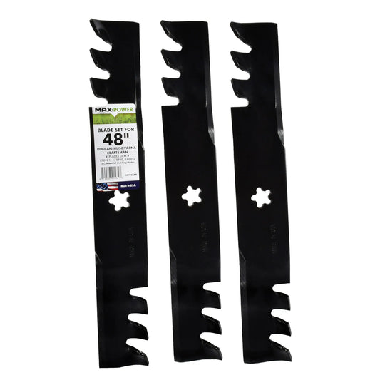 48-In Deck Mulching Mower Blade for Riding Lawn 3 -Pack 173921, 532173921, 532 17 39-21