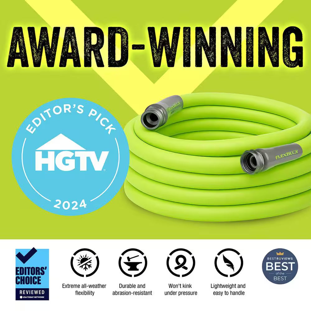 Zillagreen 5/8 In. X 15 Ft. Heavy-Duty, Lightweight, Utility Garden Hose
