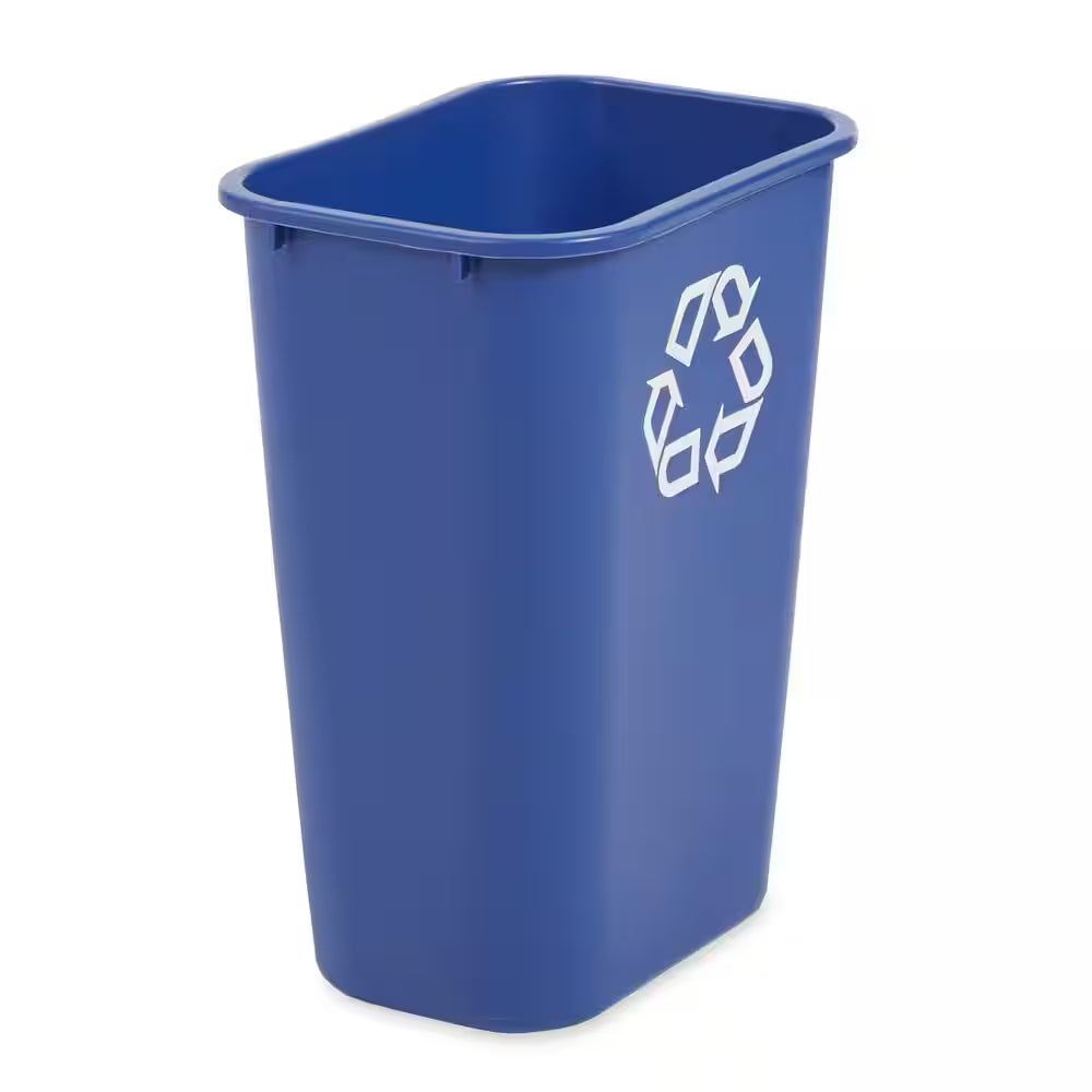 10.38 Gal. Blue Plastic Indoor Recycling Bin for Offices/Warehouses/Commercial Environments