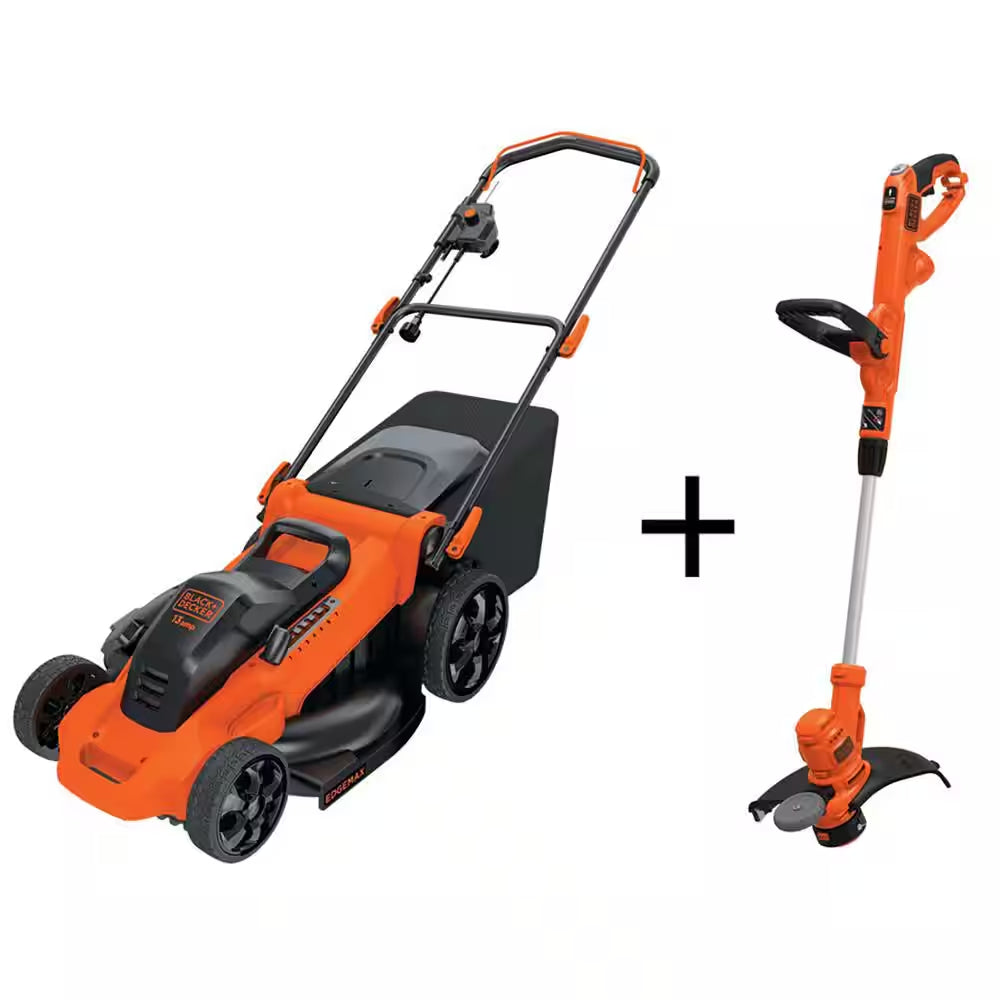 20 In. 13 AMP Corded Electric Walk behind Push Lawn Mower and 14 In. 6.5 Amp Corded Single Line String Trimmer/ Edger