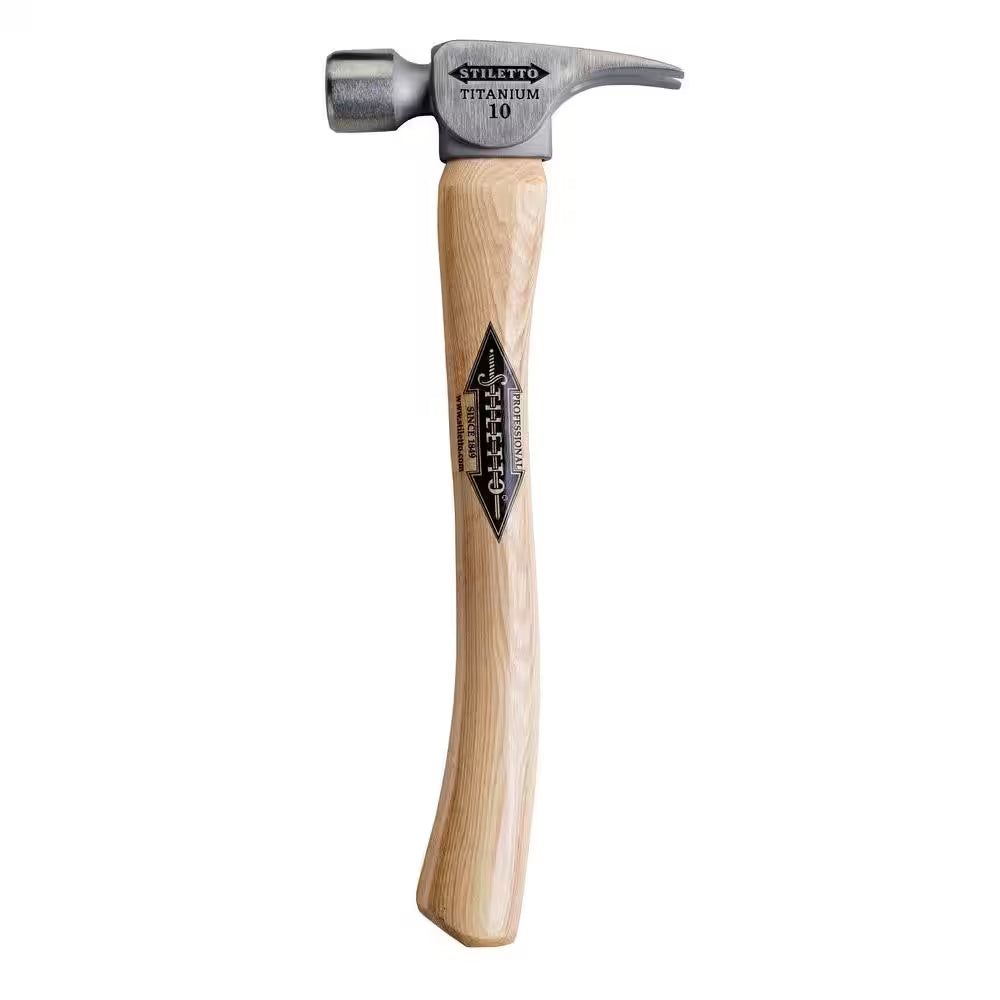 10 Oz. Titanium Smooth Face Hammer with 14 1/2 In. Curved Hickory Handle