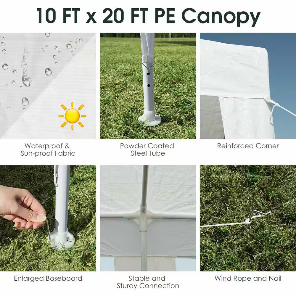 10 Ft. X 20 Ft. Outdoor Party Wedding Tent Heavy-Duty Canopy