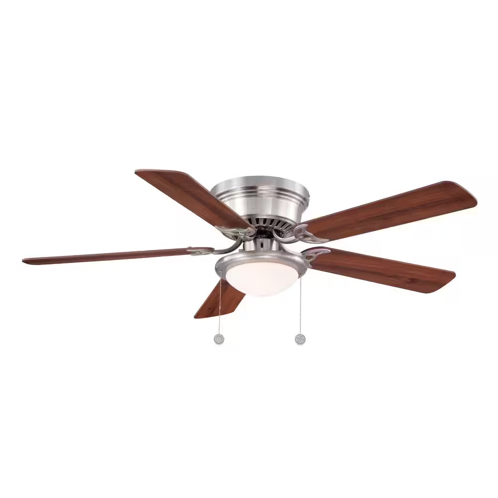 Hugger 52 In. LED Indoor Brushed Nickel Ceiling Fan with Light Kit