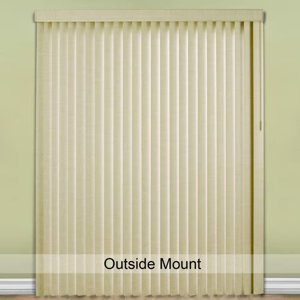 Khaki Cordless Room Darkening Textured Vertical Blinds for Sliding Doors Kit with 3.5 In. Slats - 78 In. W X 84In. L