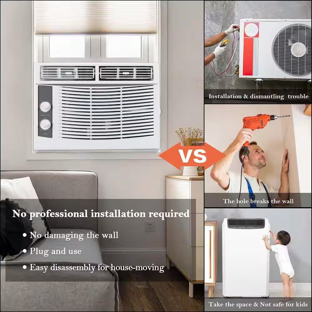 5,000 BTU (DOE) Window Air Conditioner Cools 150 Sq. Ft. in White 115-Volt