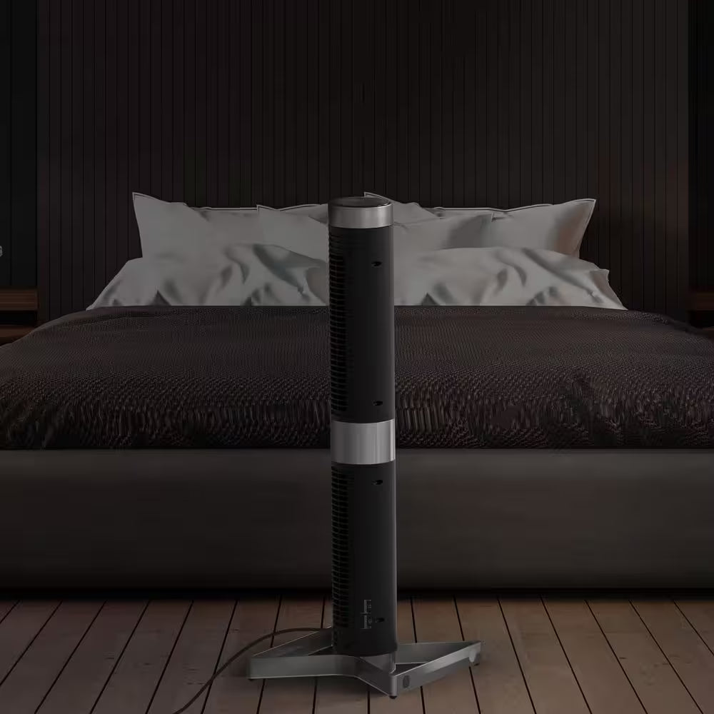 AIRBAR Four 35 In. 3 Fan Speeds Tower Fan in Black with Adjustable Feet to Convert to Airbar