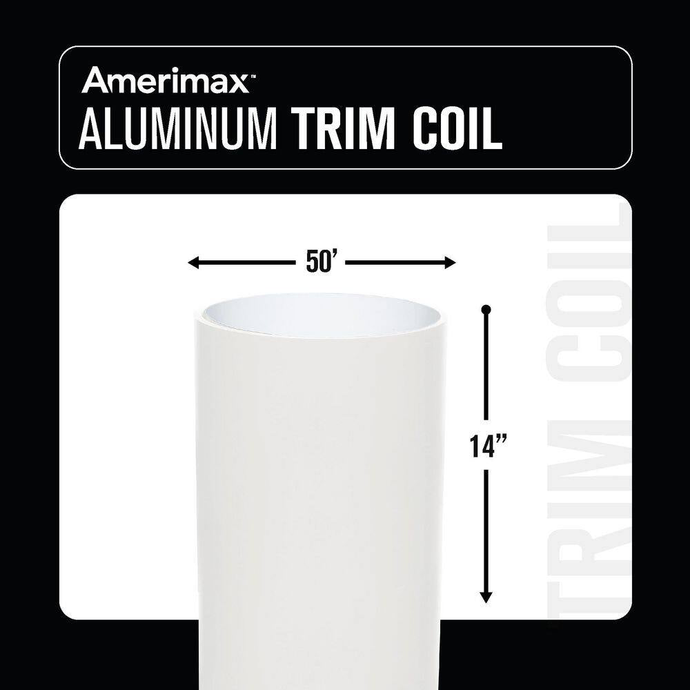 14 In. X 50 Ft. Bright White over Bright White Aluminum Trim Coil