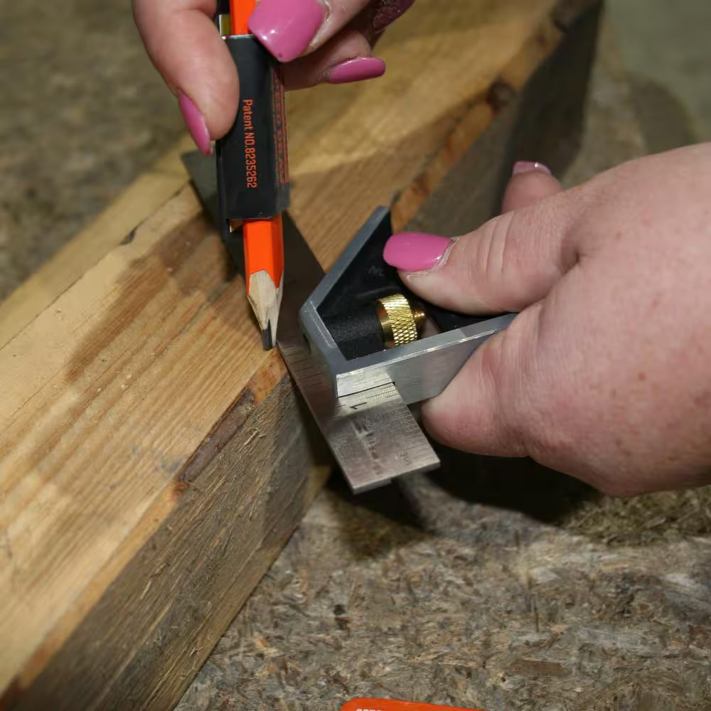 6 In. Pocket Combination Square with Stainless Steel Blade and Bubble Level