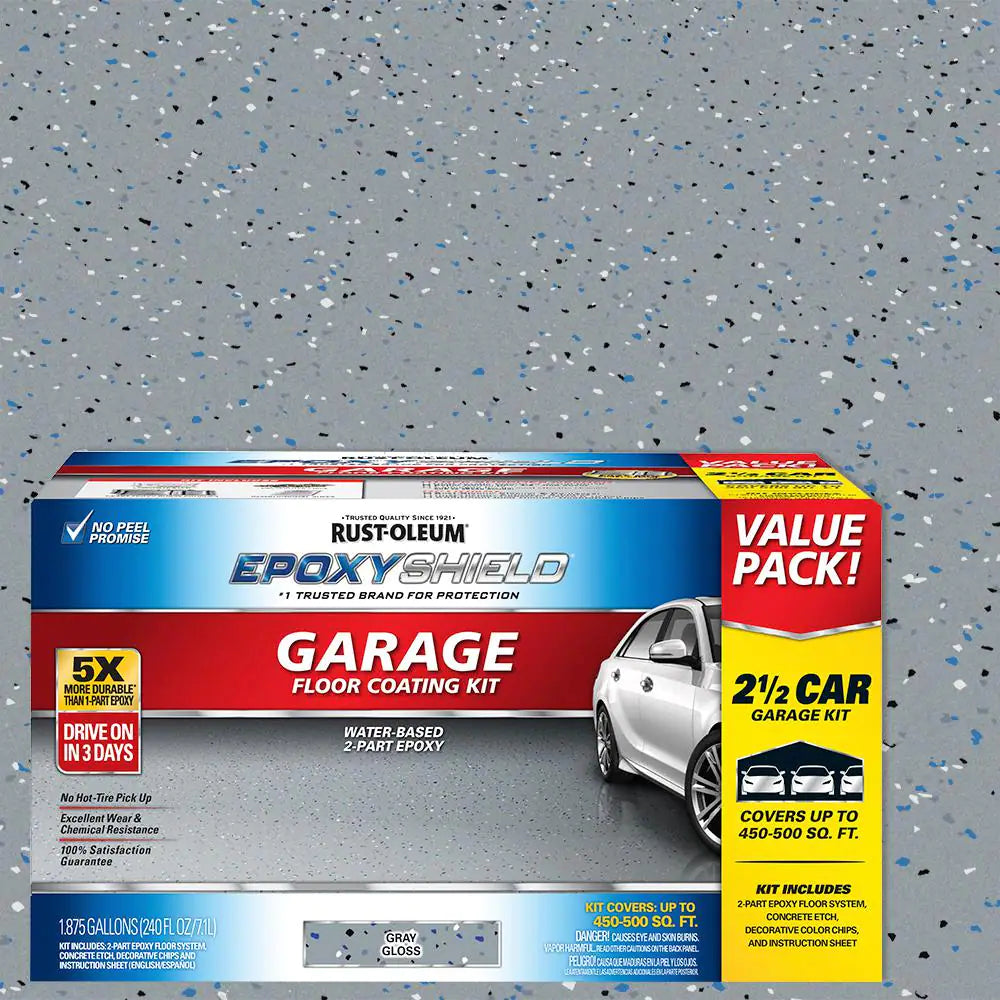 Epoxyshield 240 Oz. Gray High-Gloss, Low Voc 2-Part Epoxy Concrete Basement and Garage Floor Kit