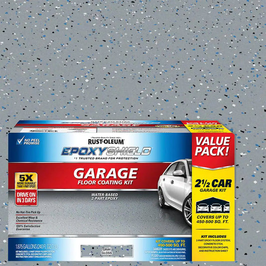 Epoxyshield 240 Oz. Gray High-Gloss, Low Voc 2-Part Epoxy Concrete Basement and Garage Floor Kit