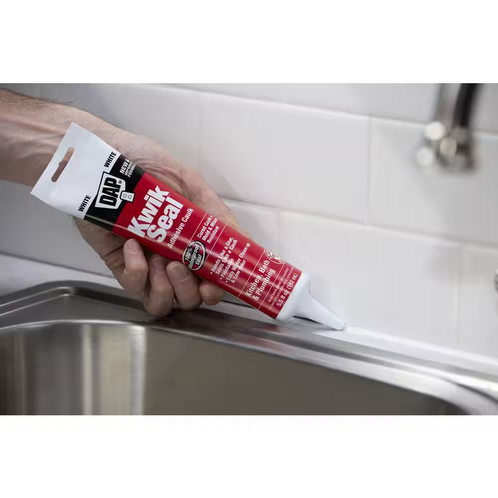 Kwik Seal 5.5 Oz. White Kitchen and Bath Adhesive Caulk