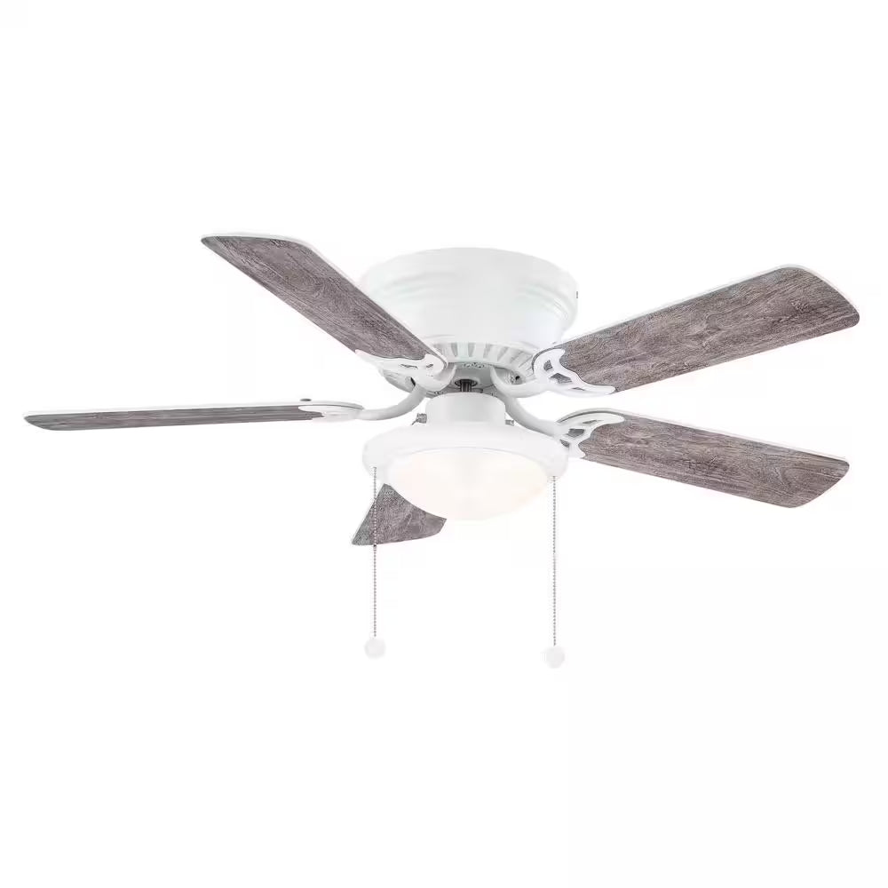 Hugger 44 In. LED Matte White Ceiling Fan