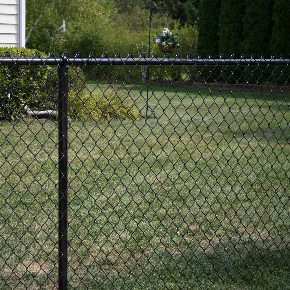 48 In. X 50 Ft. 9-Gauge Galvanized Steel Black Chain Link Fence Fabric