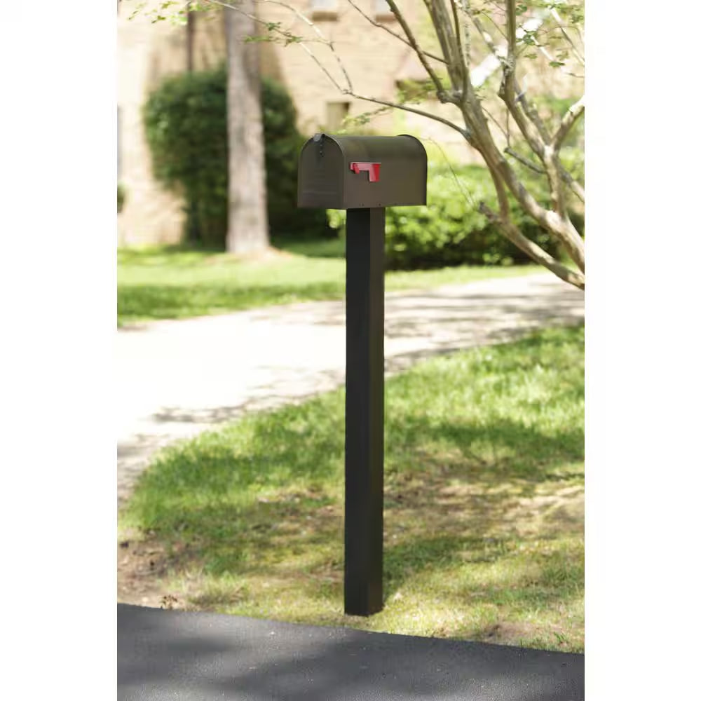 Elite Bronze, Medium, Steel, Post Mount Mailbox