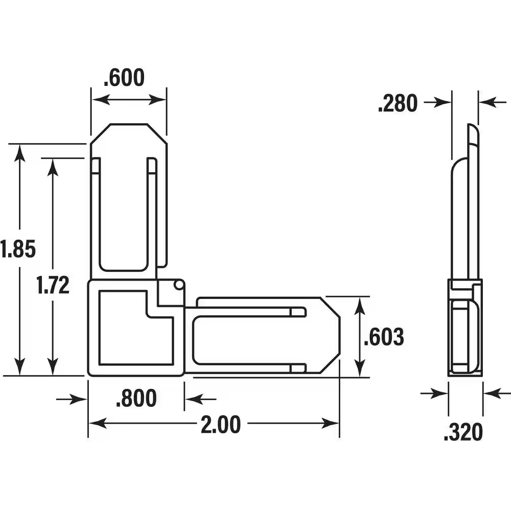 Screen Frame Corner, 5/16 In. X 3/4 In., White Plastic (50-Pack)