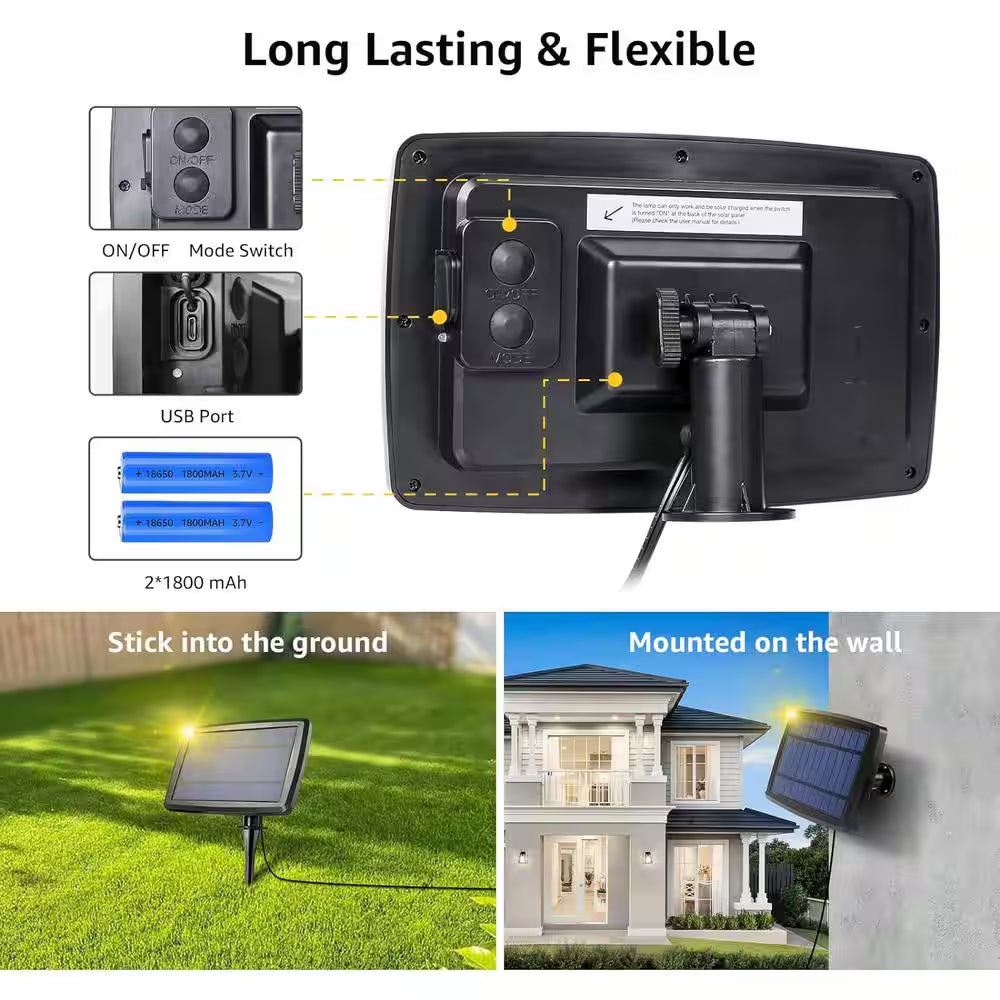 25-Light 50 Ft. Outdoor Solar LED G40 Integrated LED Globe Shatterproof 2700K Patio Garden String-Light