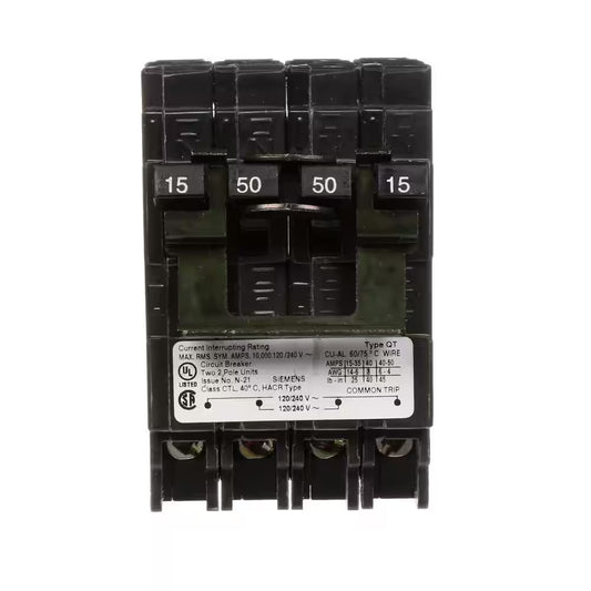 15 Amp Double-Pole/50 Amp Double-Pole Quadplex Circuit Breaker