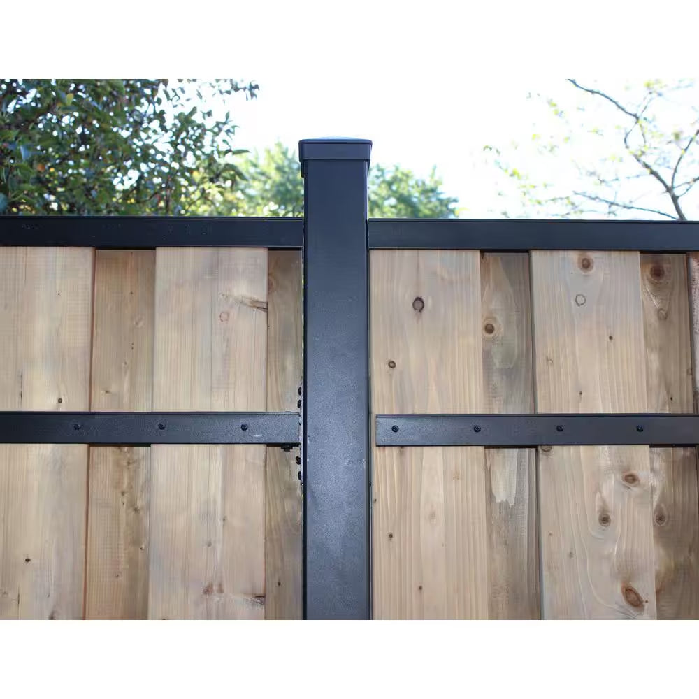 3 In. X 3 In. X 100 In. Black Powder Coated Aluminum Fence Post Includes Post Cap