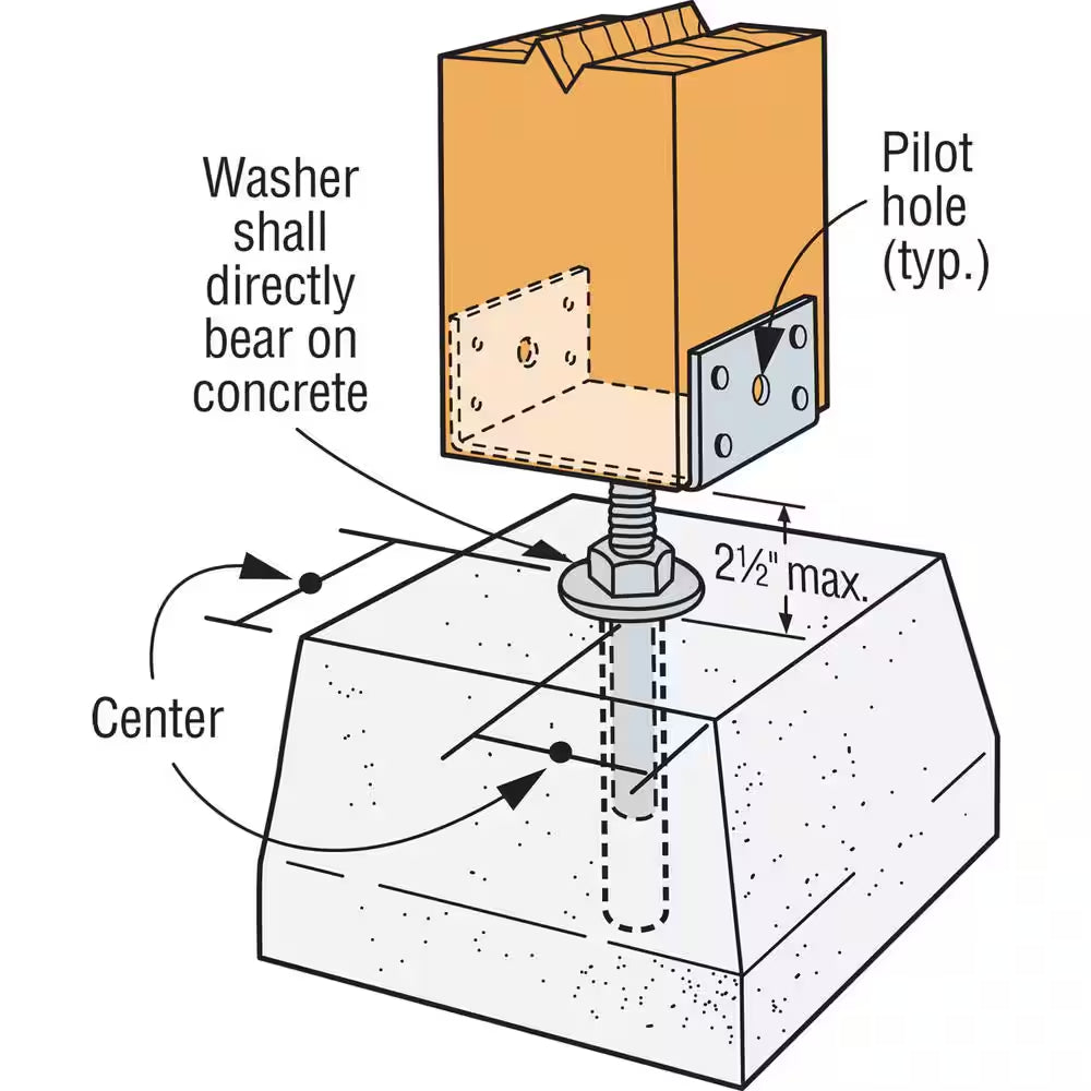 EPB Hot-Dip Galvanized Pier-Block Elevated Post Base for 4X4 Nominal Lumber