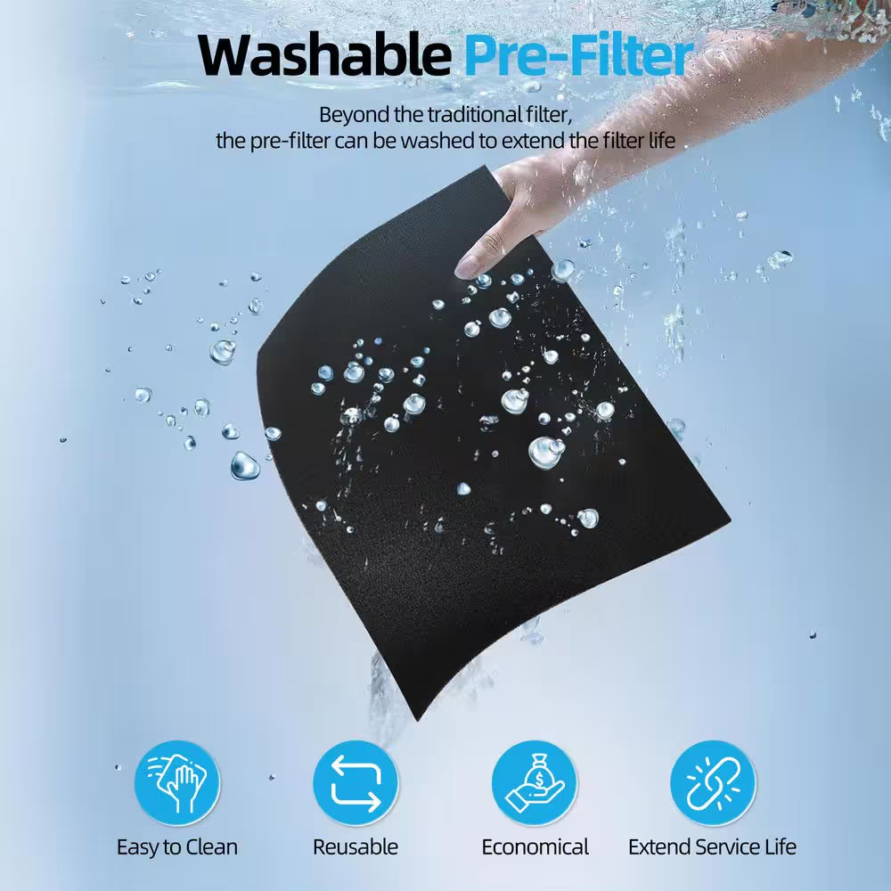 3000 Sq. Ft. Black HEPA Personal Room Air Purifier with Smart Controls and Whisper-Quiet, Air Quality Monitoring