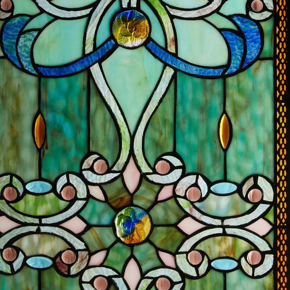 Green Stained Glass Brandi'S Window Panel