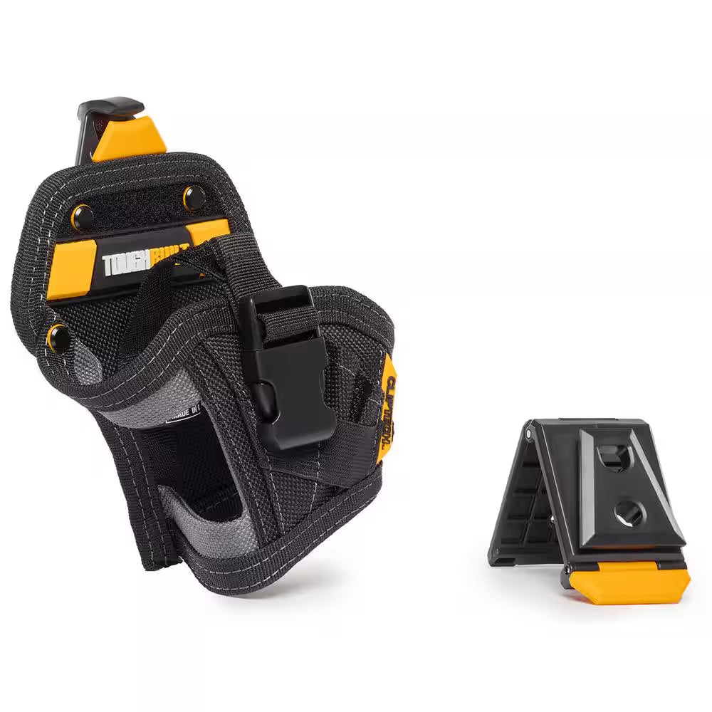 Compact Drill Holster in Black with Cliptech Hub, Drill-Bit Pockets and Robust Rivet-Reinforced Construction
