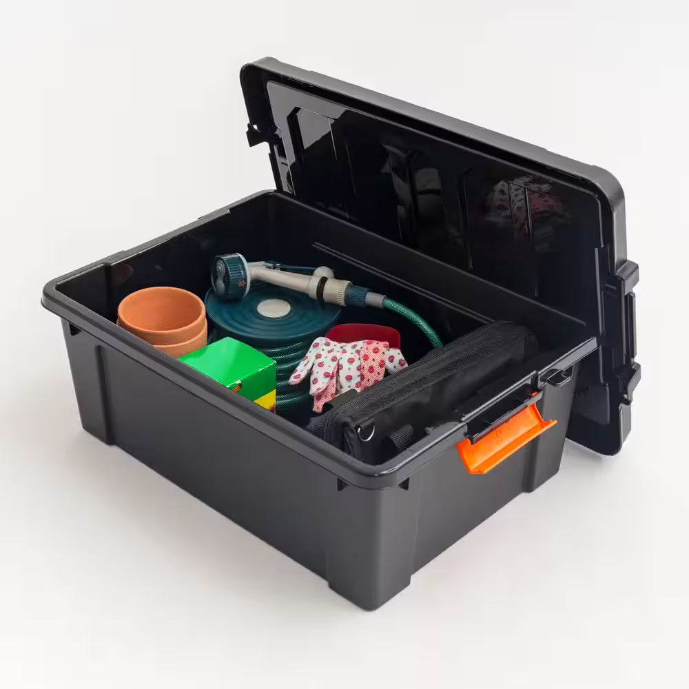 12 Gal. Heavy-Duty Stackable Storage Tote (Set of 4)