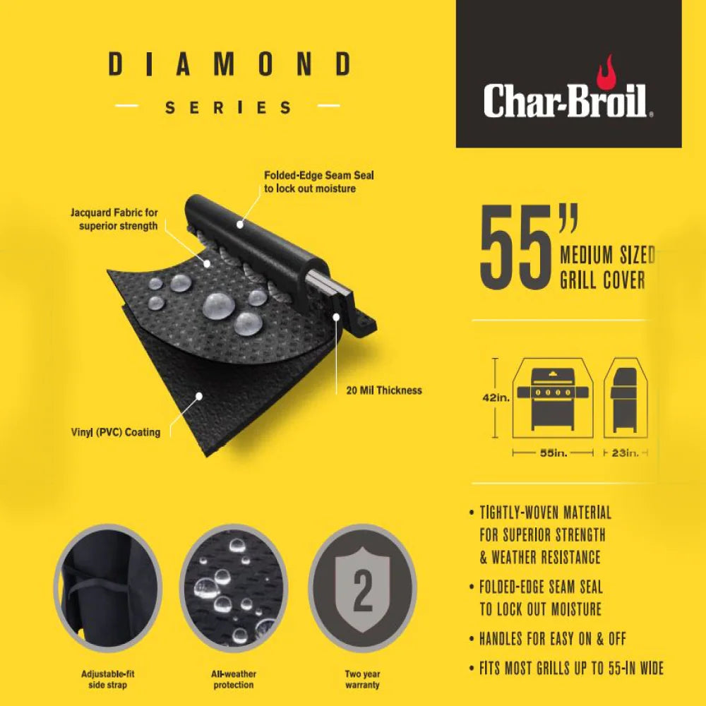 Diamond Series Medium 55-In W X 42-In H Black Fits Most Cover