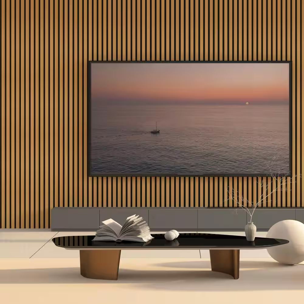 3/5 Ft. X 8 Ft. X 4/5 In. Wood Slat Acoustic Panels, MDF Decorative Teak Wall Paneling (4-Piece/21 Sq. Ft.)