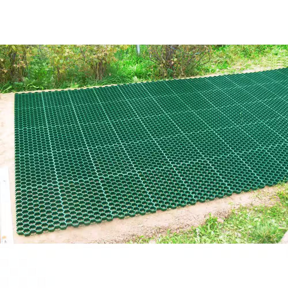 19.7 In. X 19.7 In. X 1.9 In. Green Permeable Plastic Grass Pavers for Parking Lots, Driveways (4 Pieces/11 Sq.Ft.)