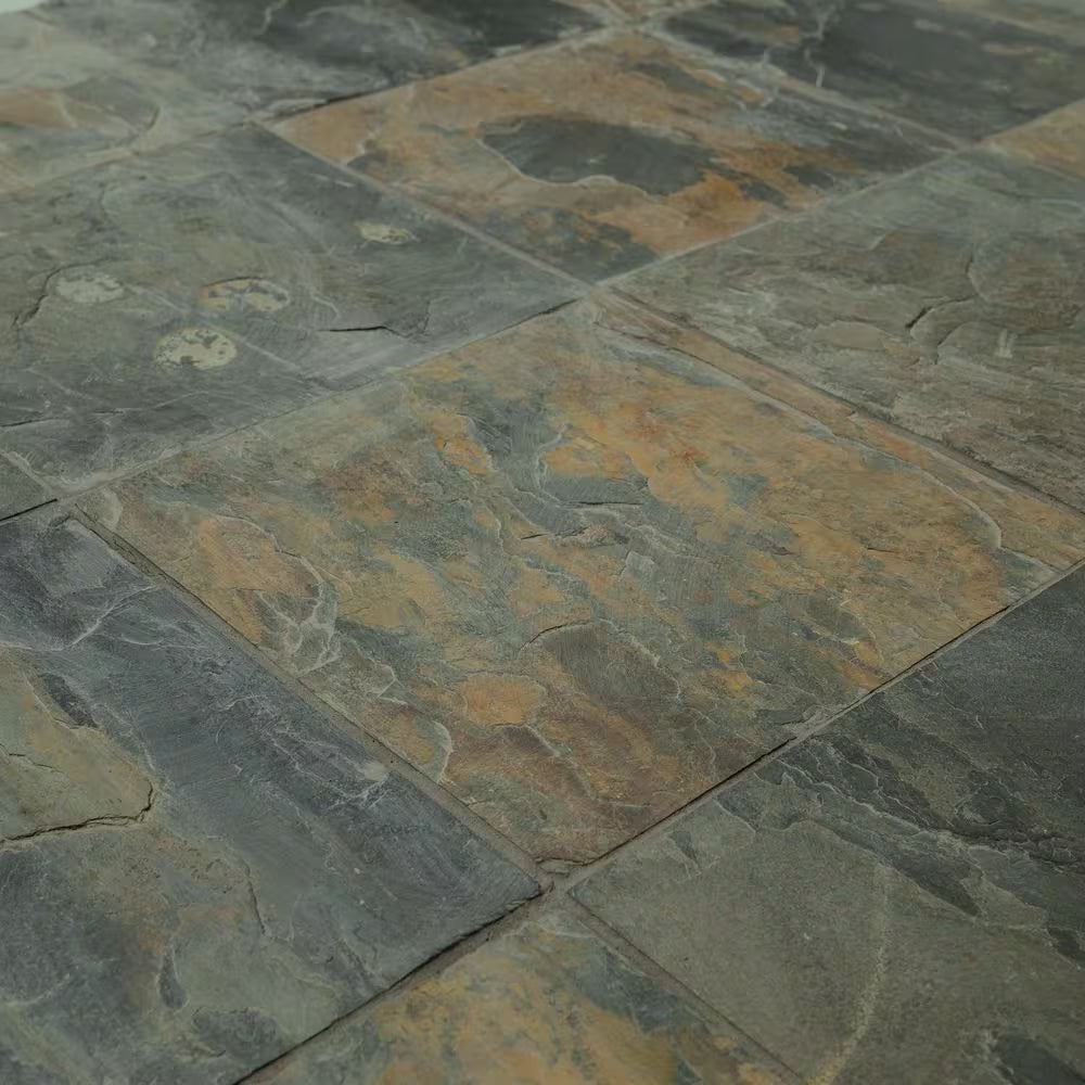 Rustique Earth Gauged Natural Slate Square Tile 12 In. X 12 In., Floor and Wall (10 Sq. Ft./Case)