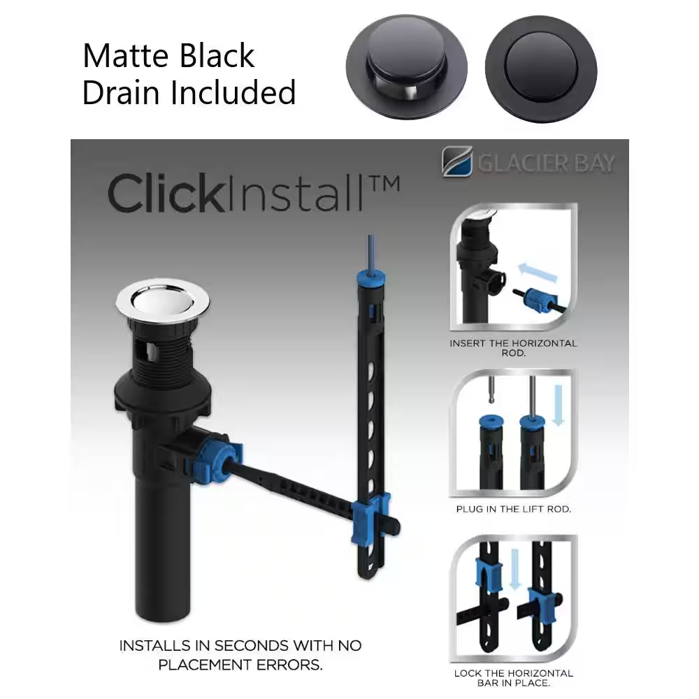 Dunston 4 In. Centerset Double Handle High-Arc Bathroom Faucet in Matte Black