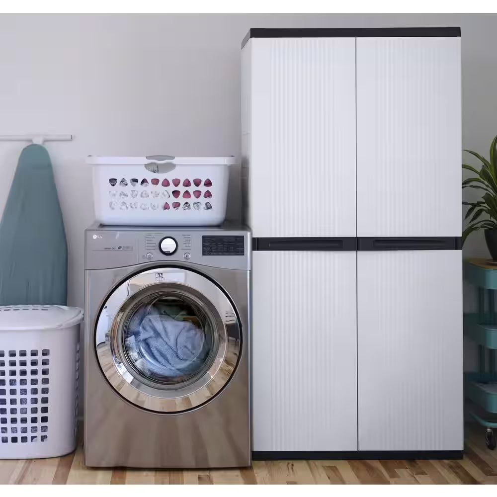Premium One 35 In. W X 71.7 In. X 18.5 In. D 4-Shelf Resin Freestanding Cabinet in Grey