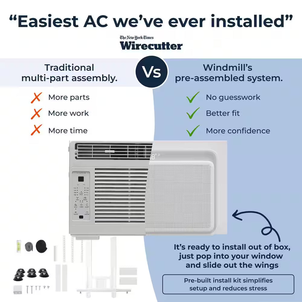 6,000 BTU 115-Volts Quiet Smart Window Air Conditioner, Wi-Fi/Remote, #1 Easiest-To-Install, up to 250 Sq Ft.
