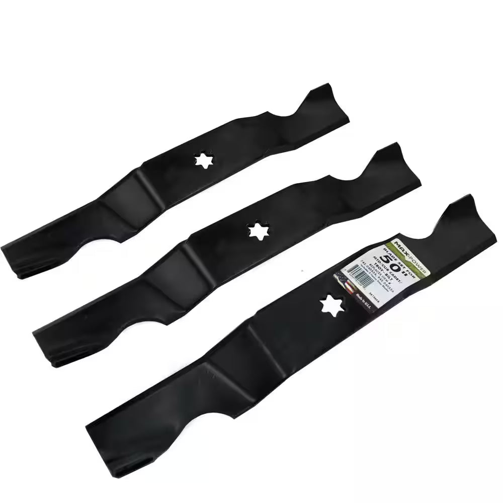 3 Heavy-Duty Blades for Many 50 In. Cut MTD, Cub Cadet, Troy-Bilt Mowers Replaces OEM #'S 742-04053, 942-04053A