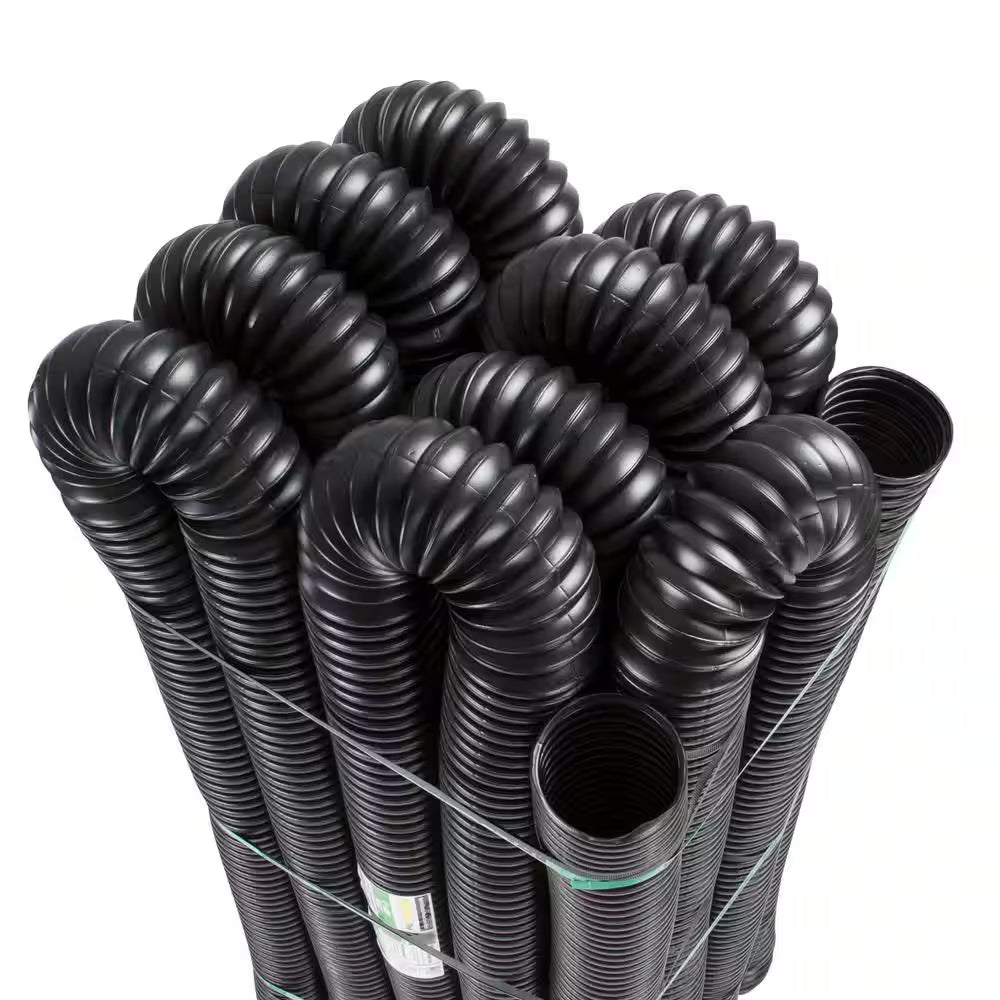FLEX Drain Pro 4 In. X 100 Ft. Black Copolymer Solid Drain Pipe