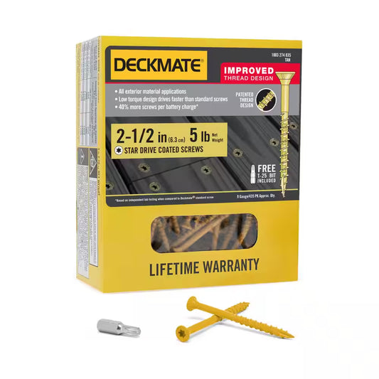 #9 X 2-1/2 In. Tan Torx Flat-Head Wood Deck Screw (5 Lbs. / 435-Piece)