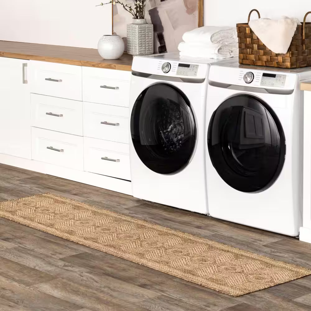 Ranya Tribal Light Brown 2 Ft. X 8 Ft. Indoor/Outdoor Runner Rug