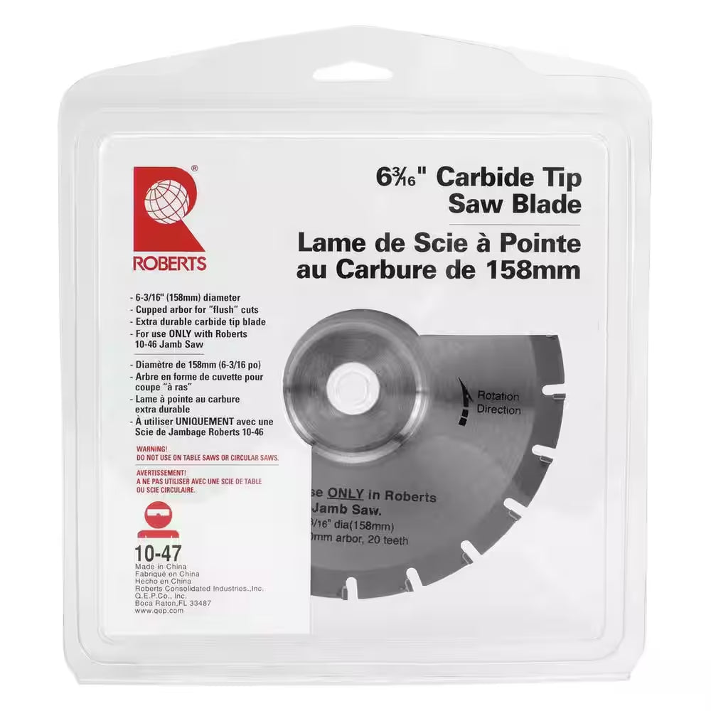 6-3/16 In. 20-Tooth Carbide Tip Jamb Saw Replacement Blade