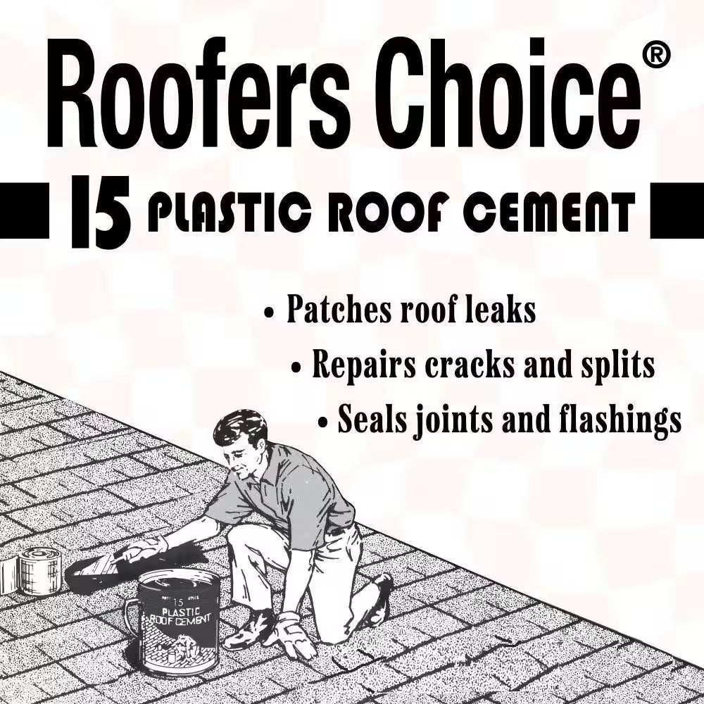 15 Plastic Black Roof Cement 4.75 Gal.