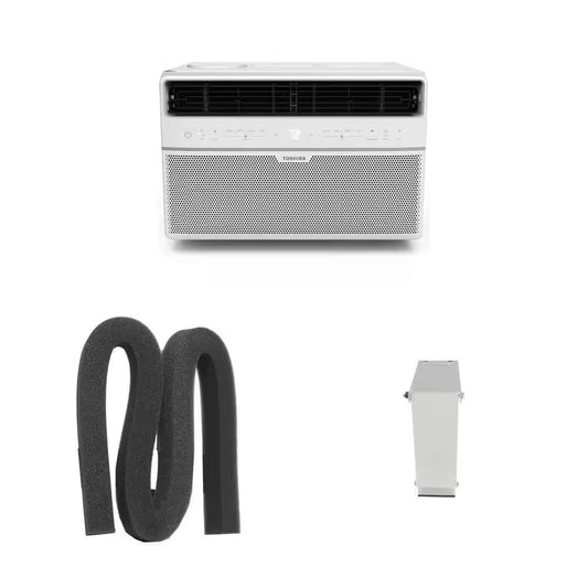 8,000 BTU Smart Wi-Fi Window Air Conditioner, 1-1/4 In. Weatherseal and Heavy-Duty Support Combo