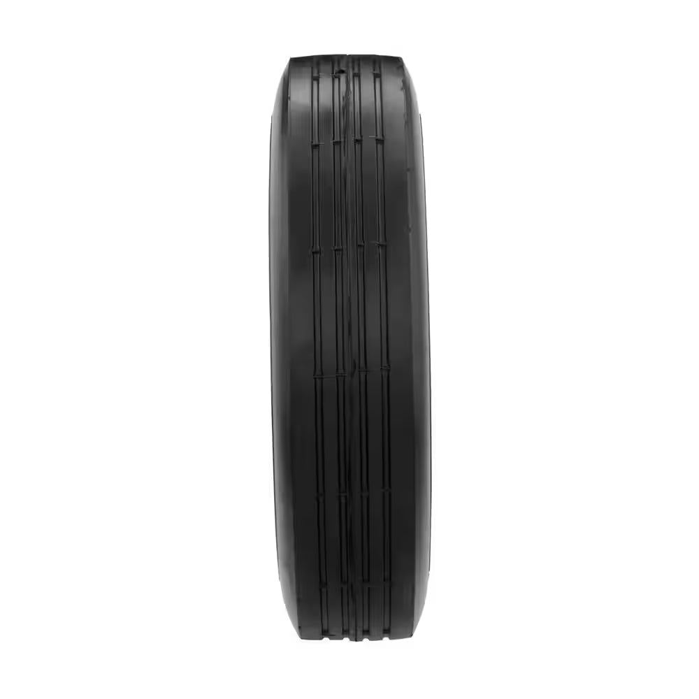 10 In. X 2.75 In. Flat Free Universal Hand Truck Wheel with 5/8 In. Ball Bering and Ribbed Tread