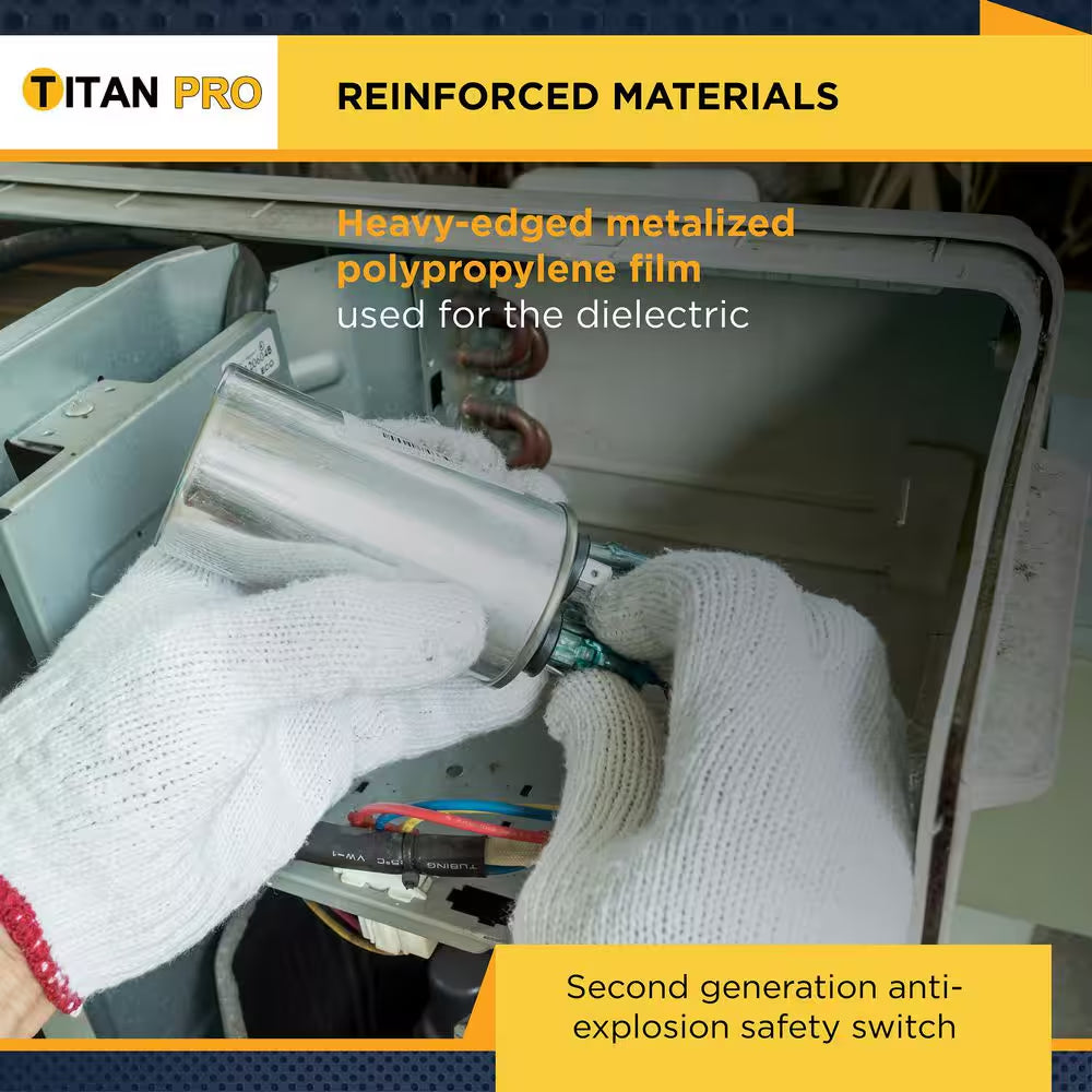 TITAN PRO 45 plus 5 MFD 440/370V Dual Voltage round Run Capacitor