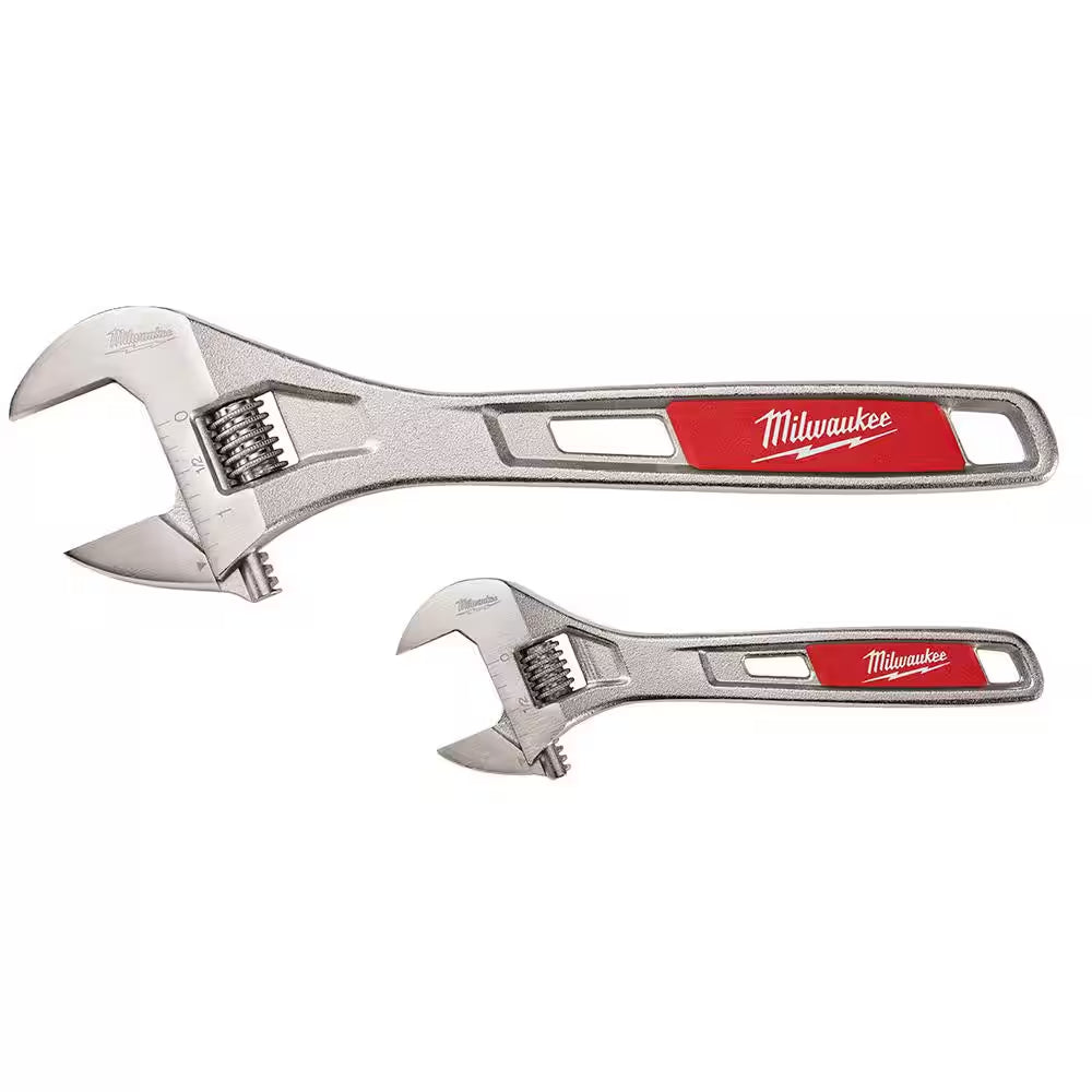 6 In. and 10 In. 2-Piece Adjustable Wrench Set