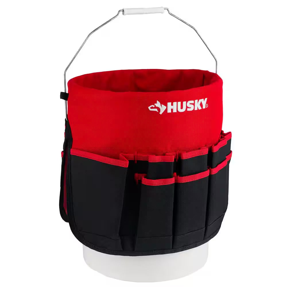 12 In. 30 Pocket Heavy Duty Bucket Jockey 5 Gallon In-Bucket Storage Tool Bag